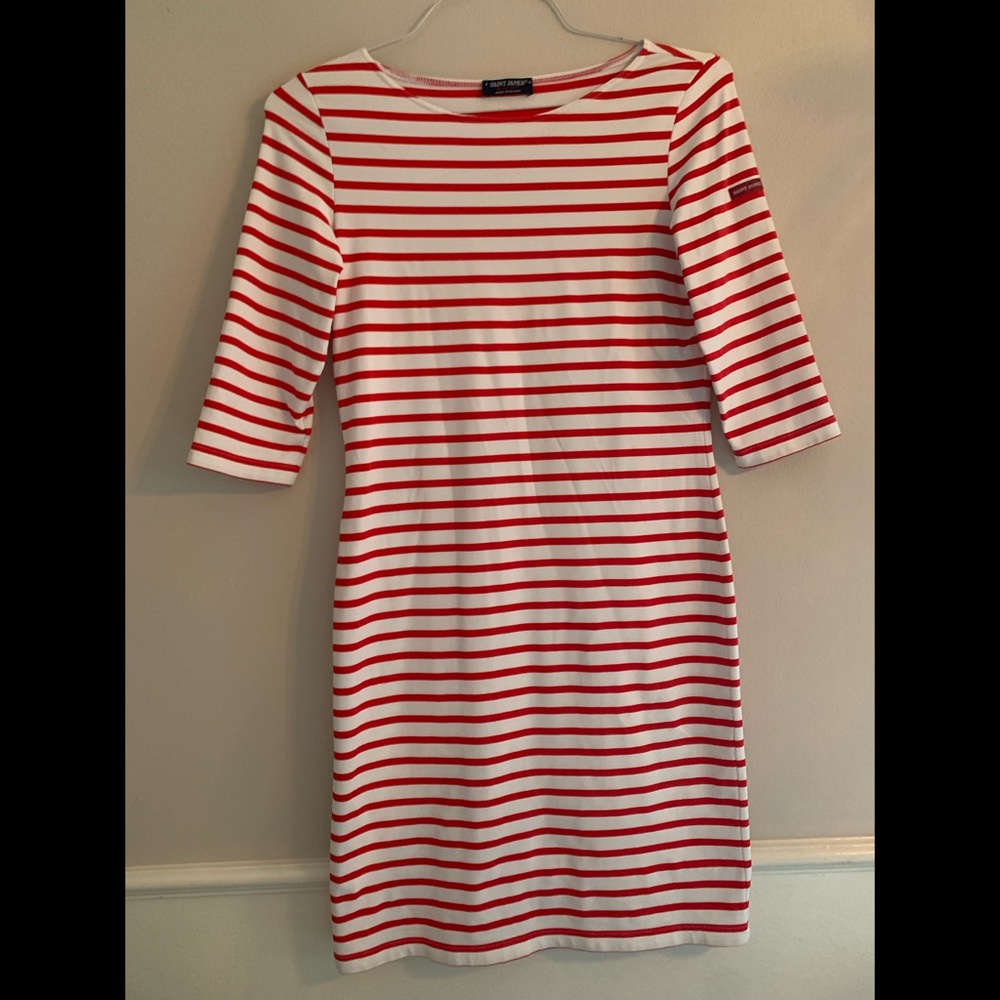 Saint James Red & White Striped Dress
